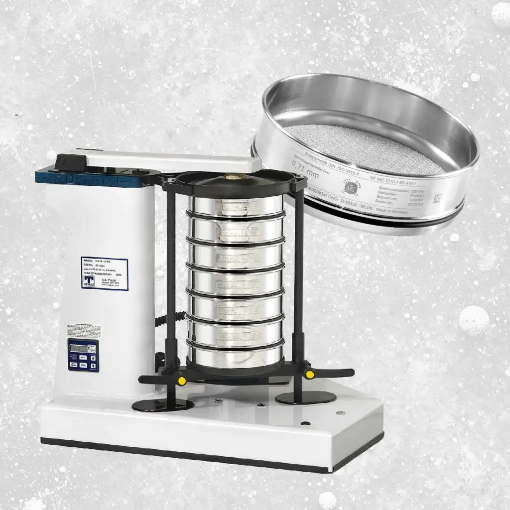 ROTAP machine and sieves